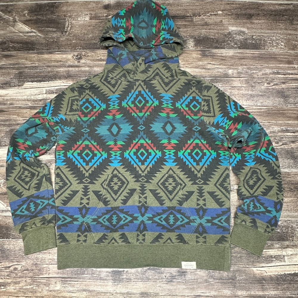 Ralph Lauren Denim Supply Hoodie Southwestern Aztec Print Medium GUC